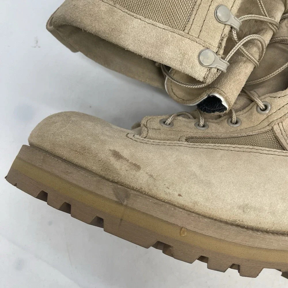 Wellco Hot Weather Desert Combat Boots Mens 11.5 Beige Lace Up Outdoor Suede